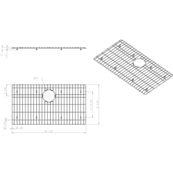 Stainless Steel Bottom Grid For Handmade Single Bowl Sink (HMS200)